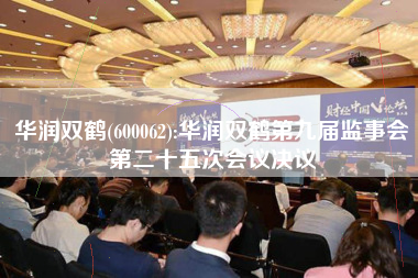 华润双鹤(600062):华润双鹤第九届监事会第二十五次会议决议