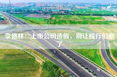 李德林：上市公司造假，别让投行们跑了